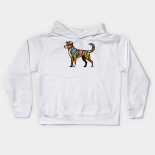 Pop art dog illustration. cubism illustration of a dog Kids Hoodie